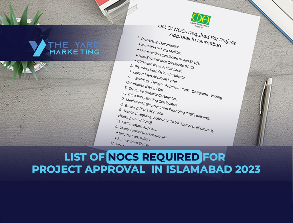 List Of NOC's Required For Project Approval In Islamabad 2023 - TYM
